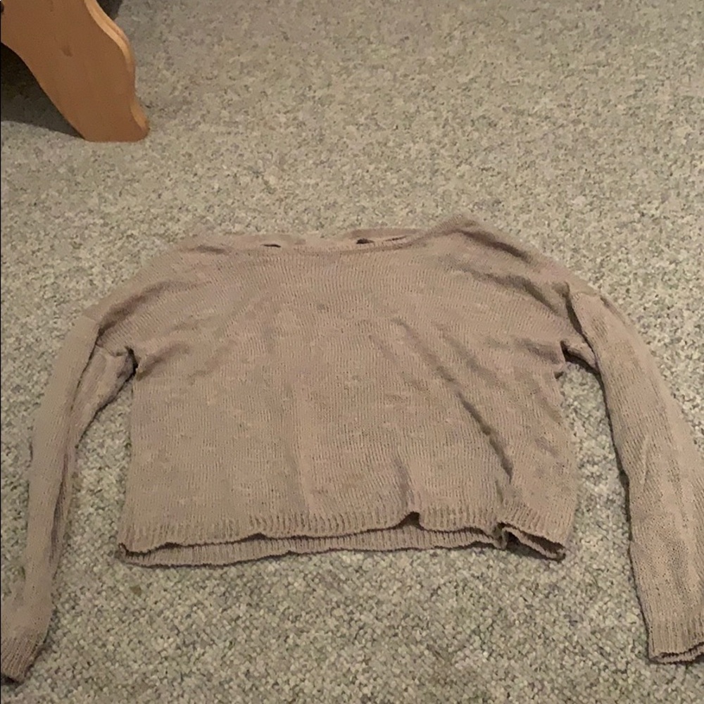 long sleeve knit crop top